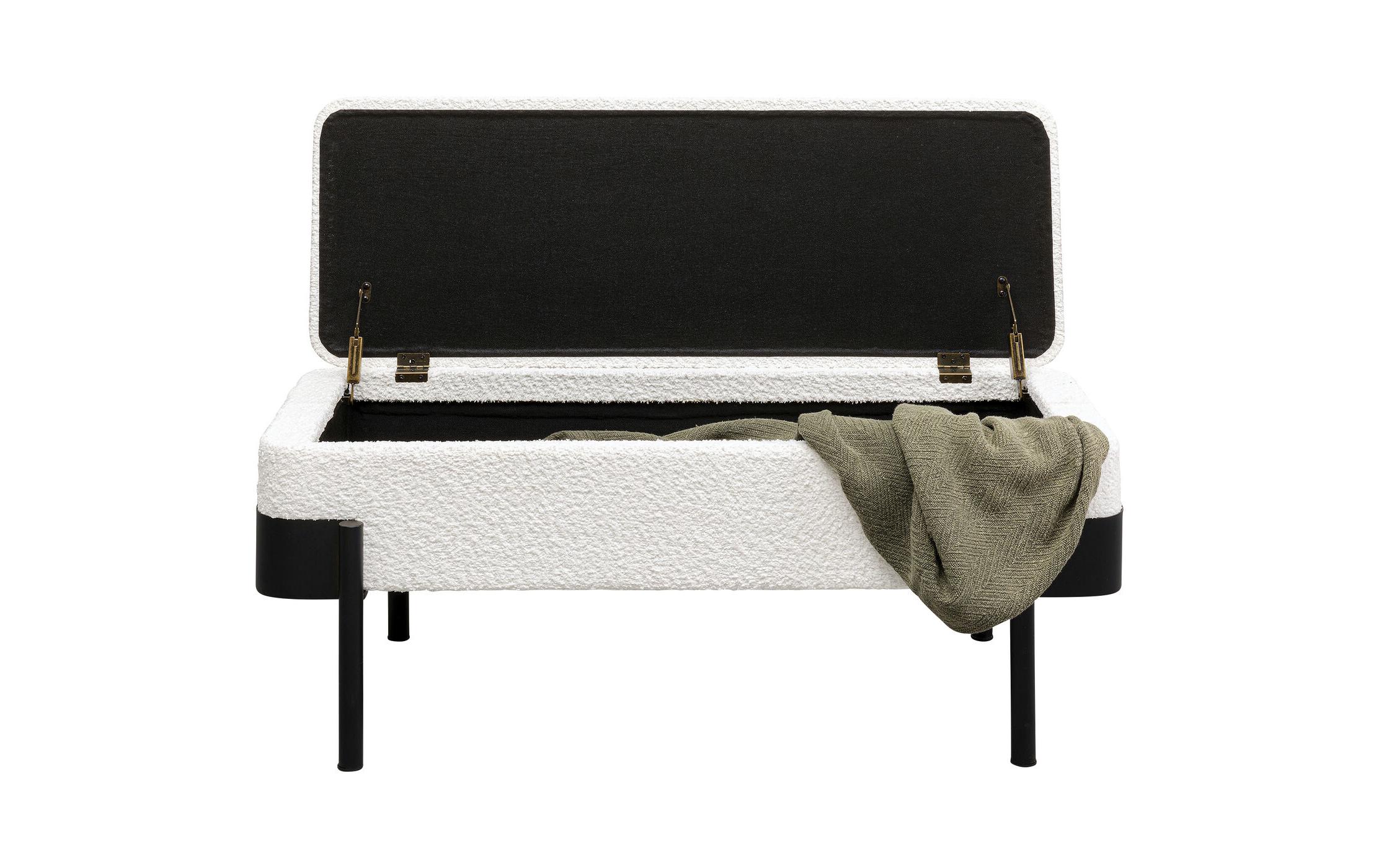 Kare Sitzbank Angelo Storage 101 cm, Weiss-Schwarz