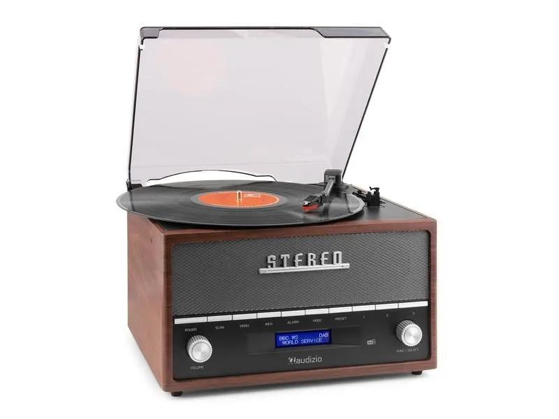 Audizio Plattenspieler mit Bluetooth Frisco Braun/Grau Audizio Plattenspieler mit Bluetooth Frisco Braun/Grau