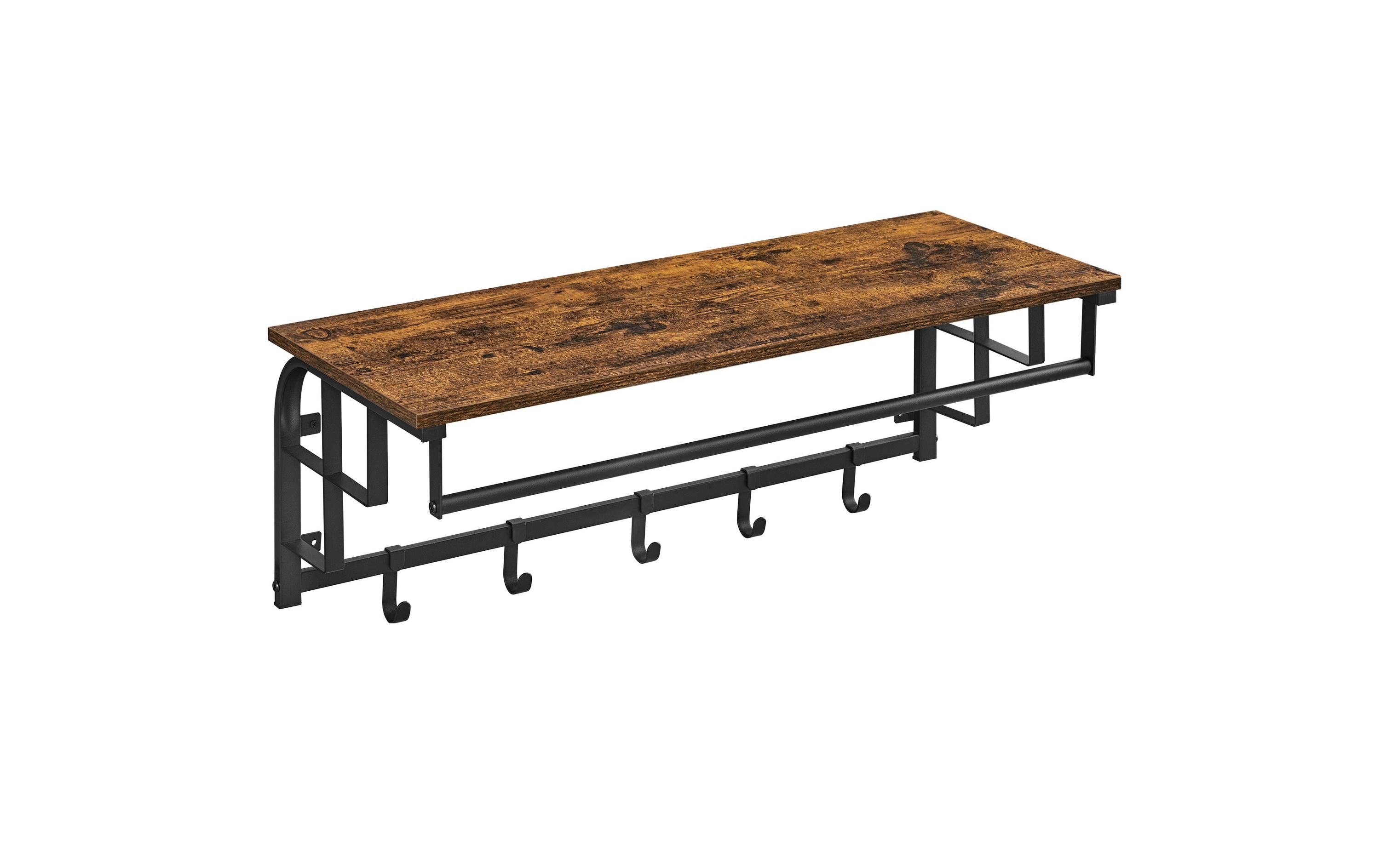 VASAGLE Wandgarderobe mit 5 abnehmbaren Haken 80 x 30 cm VASAGLE Wandgarderobe mit 5 abnehmbaren Haken 80 x 30 cm
