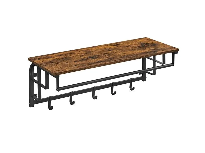 VASAGLE Wandgarderobe mit 5 abnehmbaren Haken 80 x 30 cm