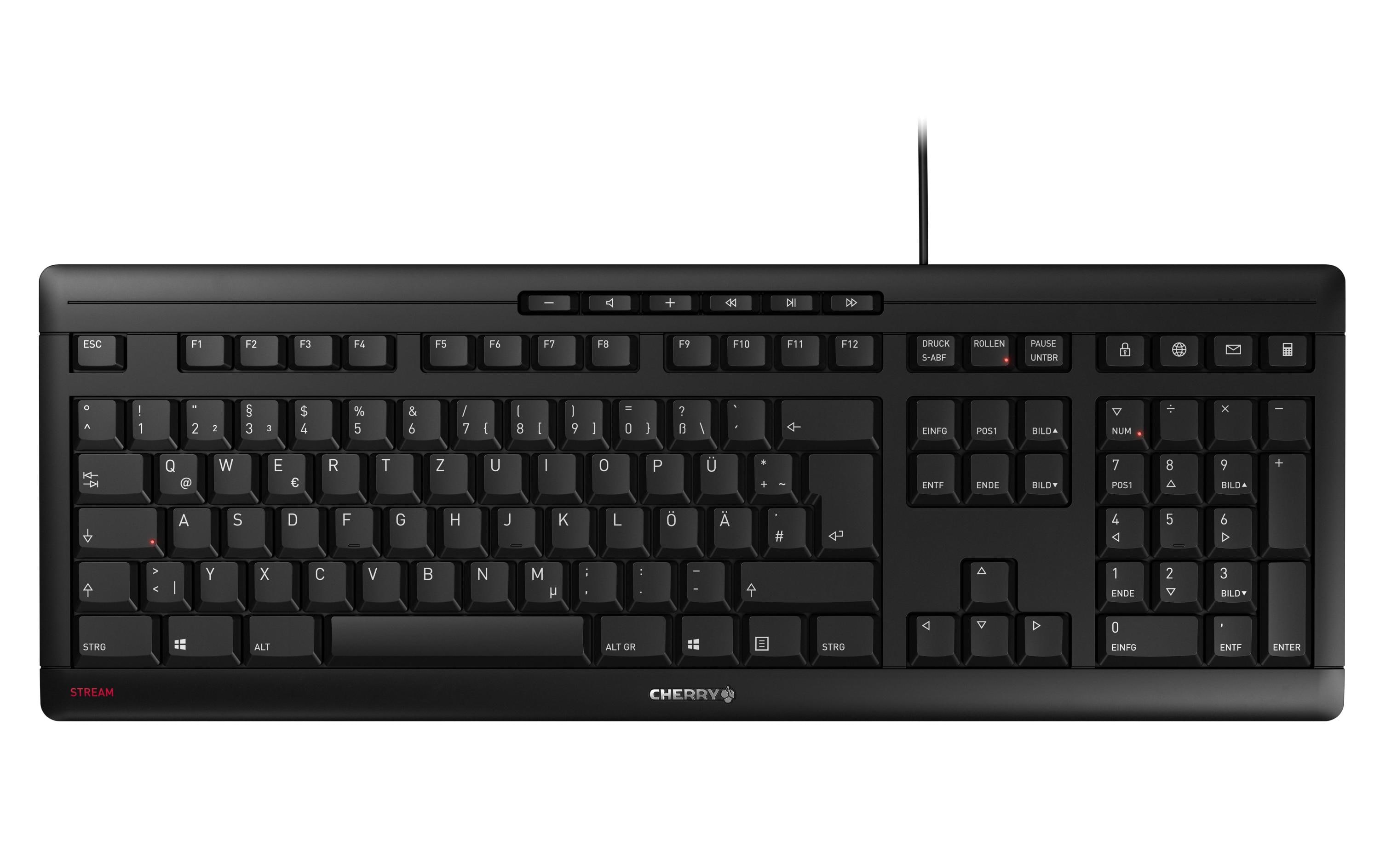 Cherry Tastatur Stream DE-Layout Schwarz Cherry Tastatur Stream DE-Layout Schwarz