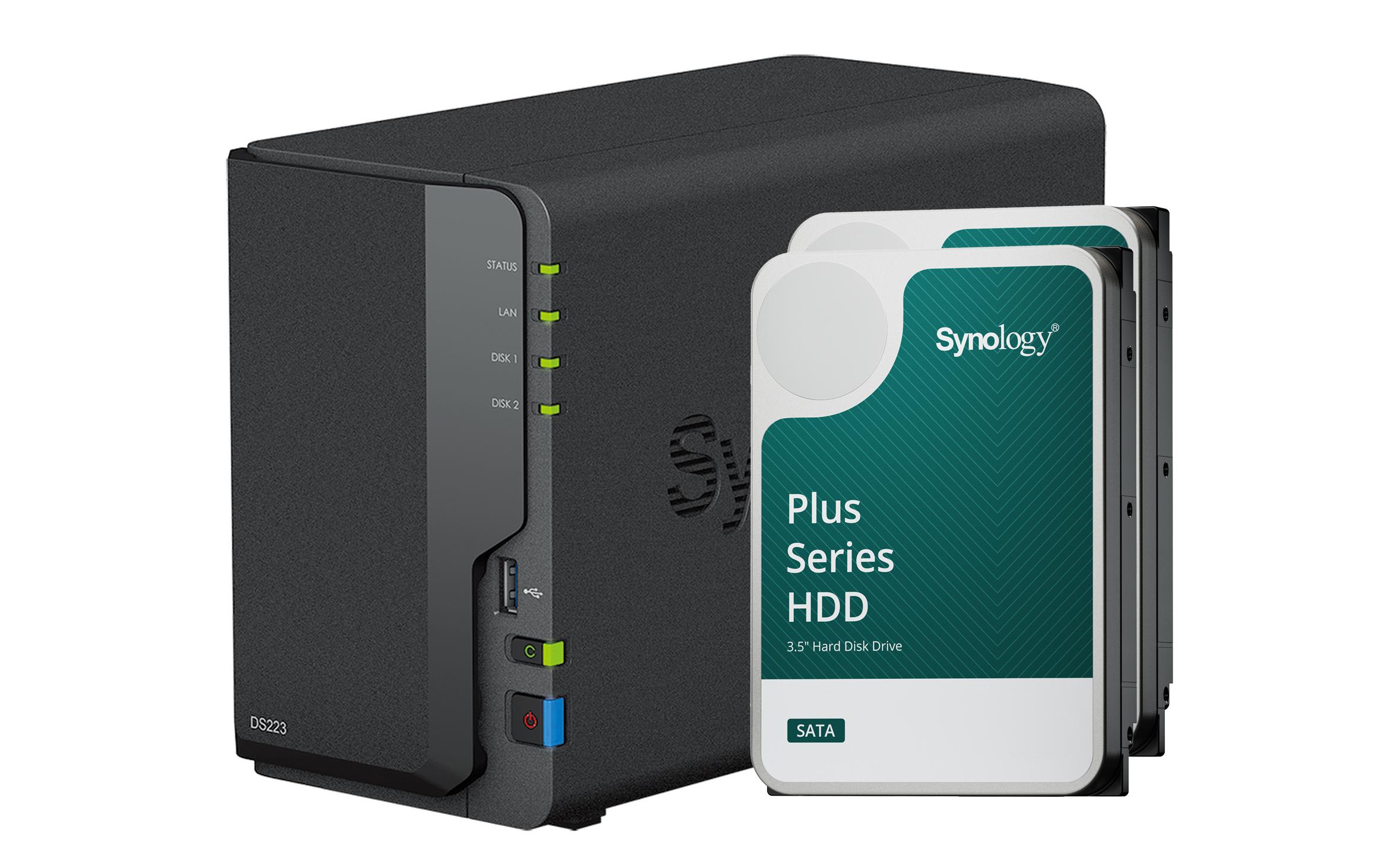 Synology NAS DiskStation DS223, 2-bay Synology Plus HDD 32 TB Synology NAS DiskStation DS223, 2-bay Synology Plus HDD 32 TB