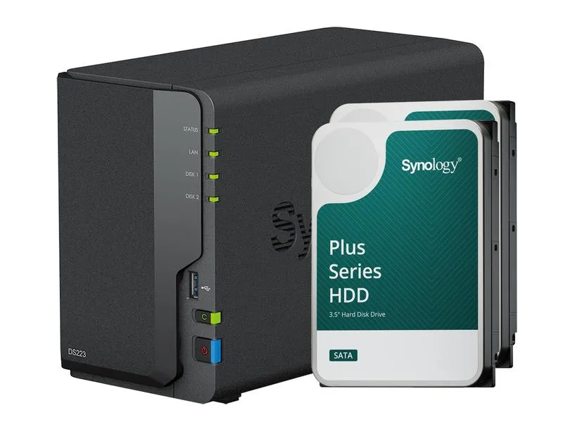 Synology NAS DiskStation DS223, 2-bay Synology Plus HDD 8 TB Synology NAS DiskStation DS223, 2-bay Synology Plus HDD 8 TB