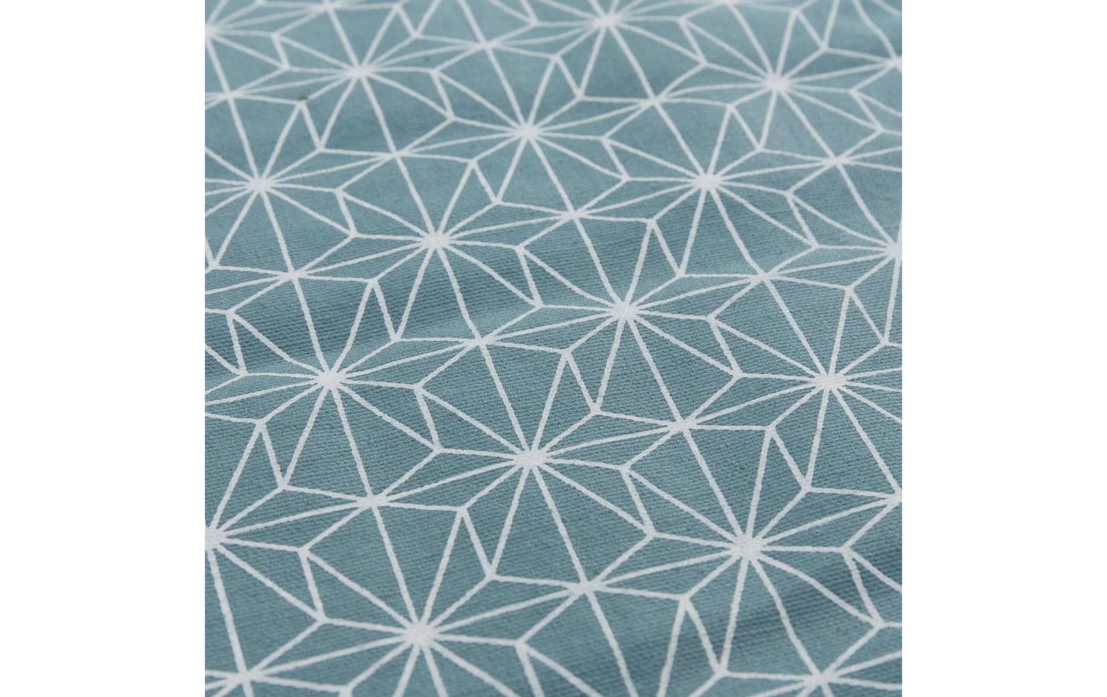 Urbanara Picknickdecke Mallur 130 x 190 cm - Taubenblau / Naturweiss