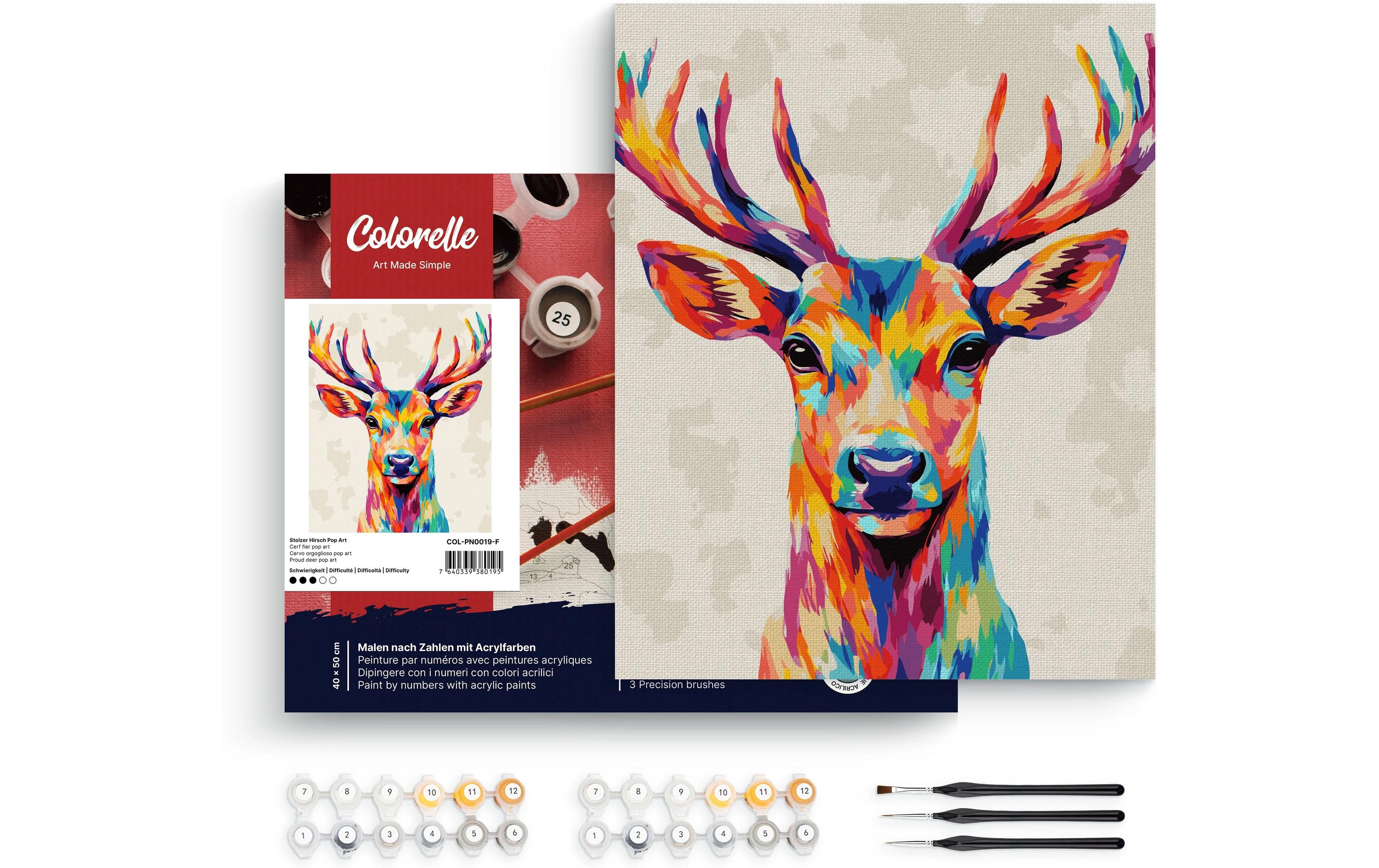 Colorelle Malen nach Zahlen Stolzer Hirsch Pop Art