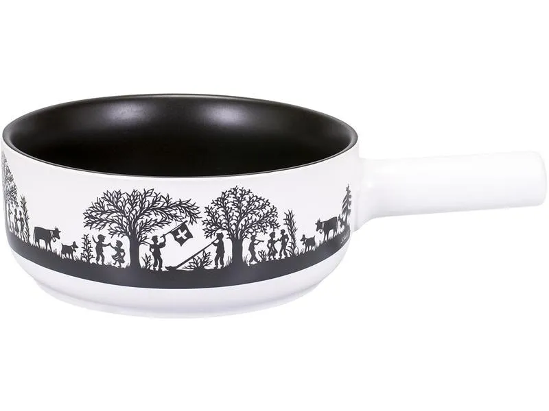 Kadastar Fondue-Caquelon Bergchilbi E22 Schwarz/Weiss