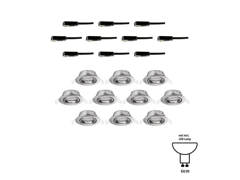 Paulmann Einbauspot LED Base Basisset, GU10, 10 x 10W, Eisen