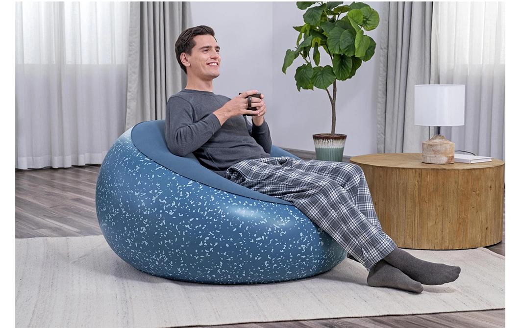 Bestway Aufblasbarer Sessel Inflate Blau, 112 x 112 cm