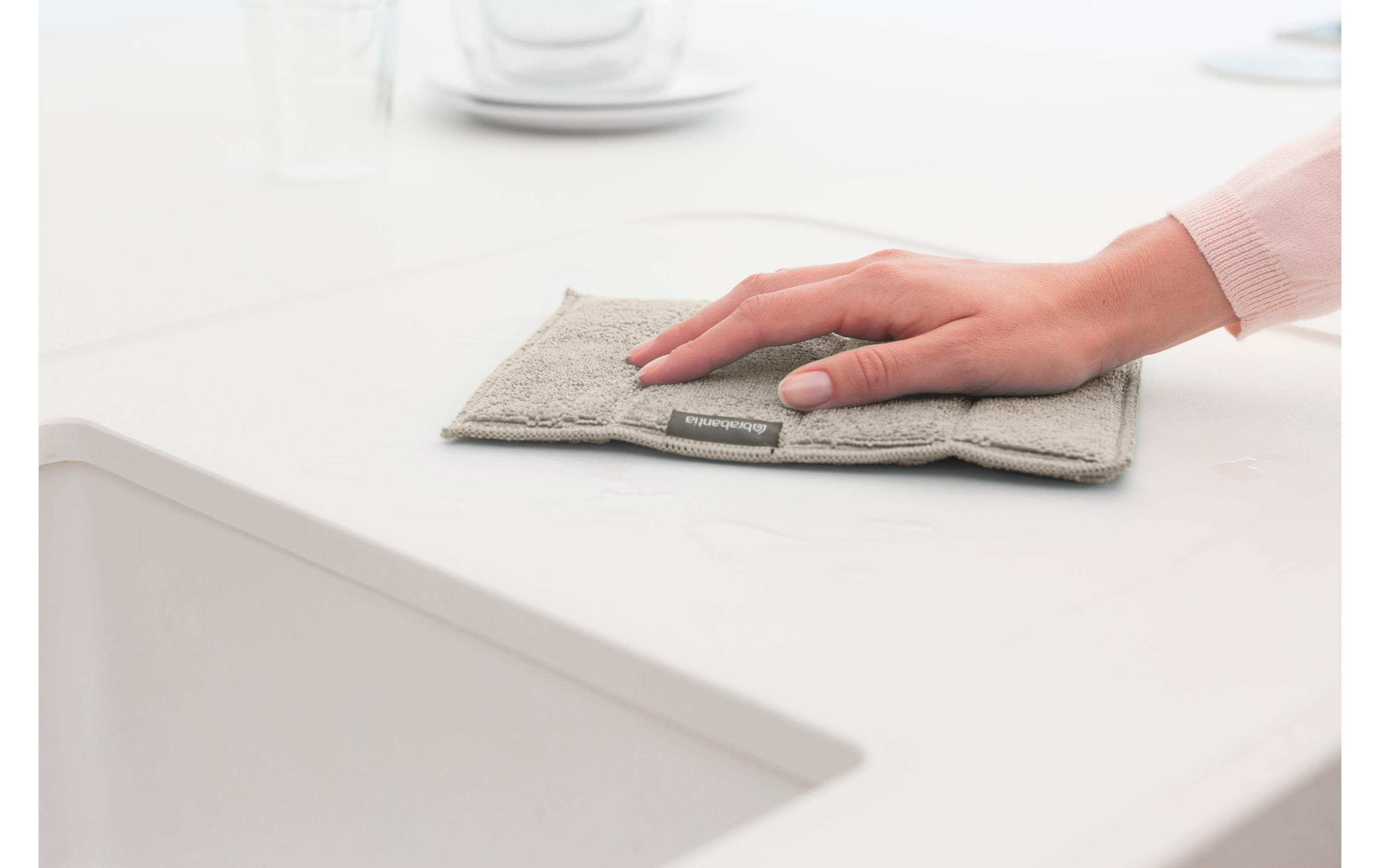 Brabantia Mikrofaser-Reinigungstuch 3 Stück, Grün/Beige/Grau