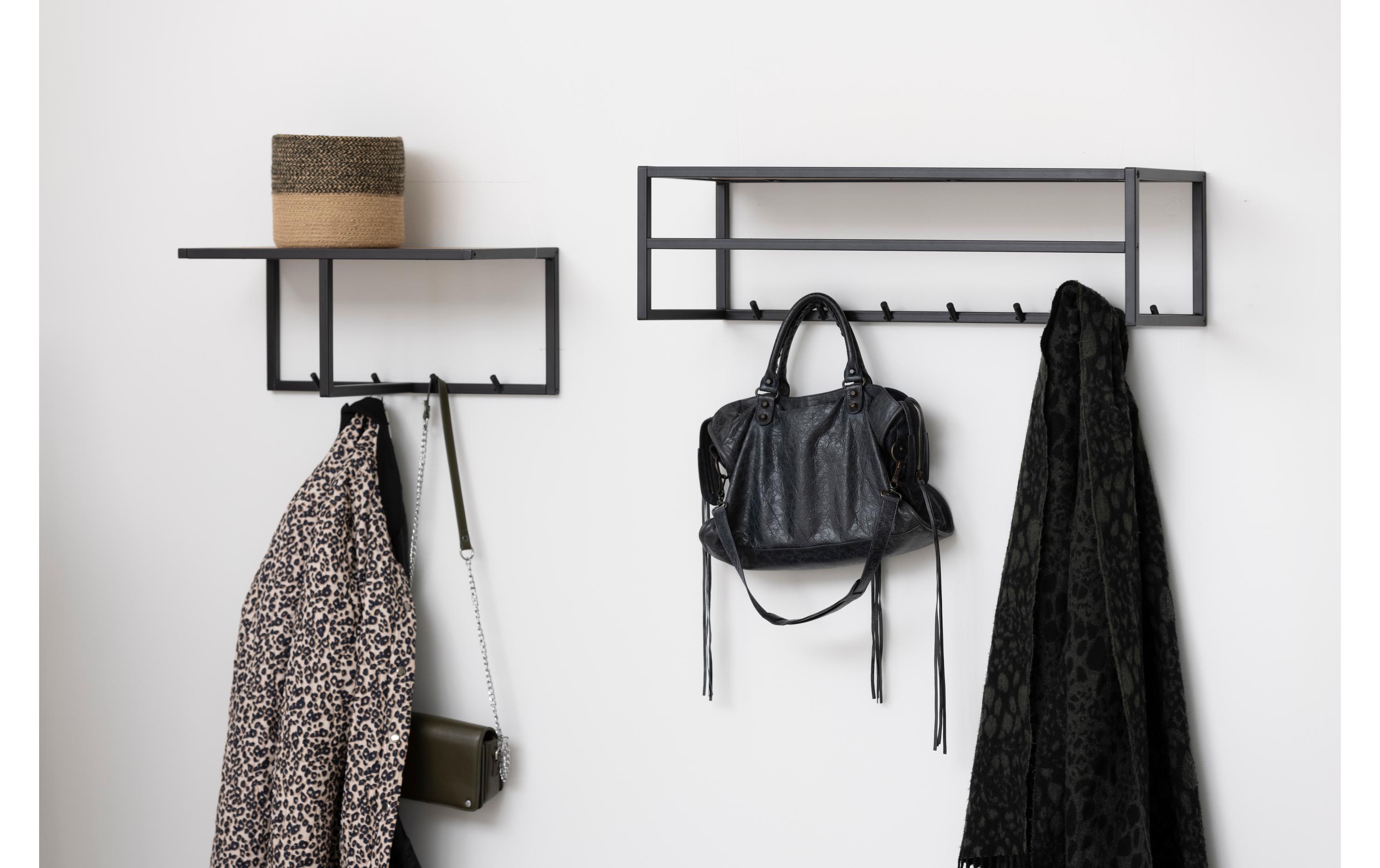 AC Design Wandgarderobe Seaford 7 Haken, Nature/Schwarz