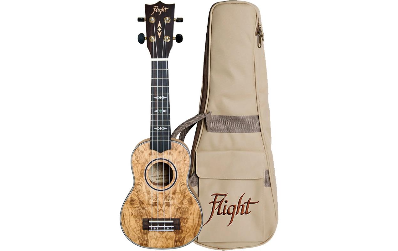 Flight Ukulele Soprano – Quilted Ash