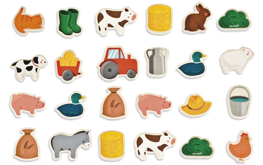 Janod Magnete Bauernhof 24-teilig Janod Magnete Bauernhof 24-teilig