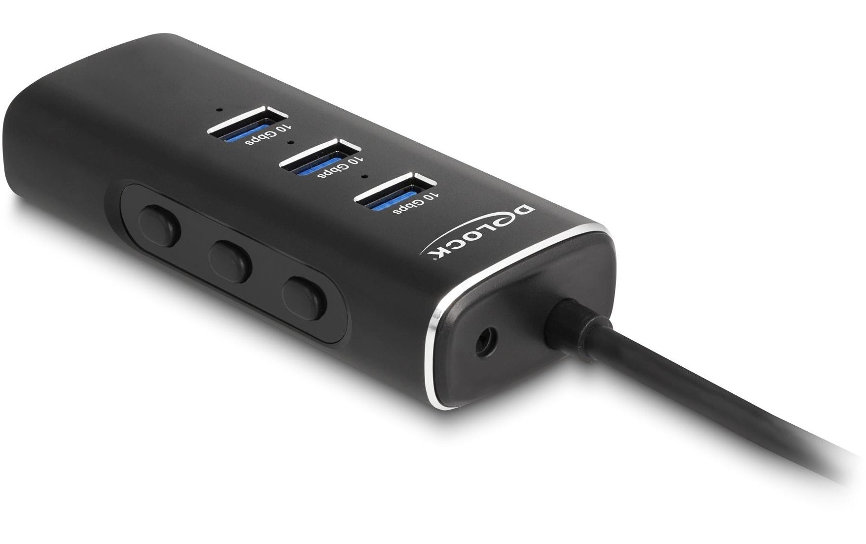 Delock USB-Hub 3x USB A/1x USB C 10Gbps und 1x mircoSD/SD Delock USB-Hub 3x USB A/1x USB C 10Gbps und 1x mircoSD/SD