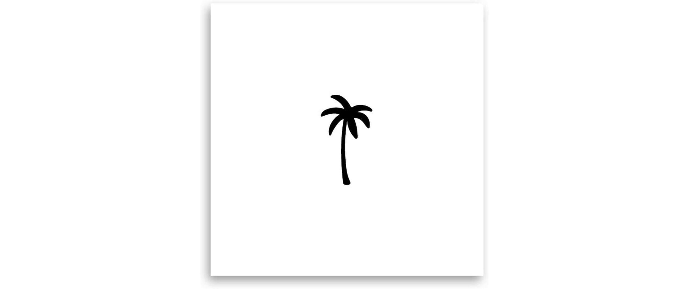 minink Tattoo Kleine ausgefüllte Palme Grösse: S (0.9 cm x 1.7 cm)