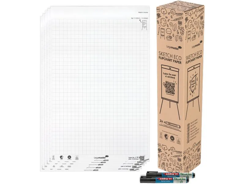 Legamaster Papierblock kariert 65 x 98 cm Hochweiss 5 Stück x 20 Blatt Legamaster Papierblock kariert 65 x 98 cm Hochweiss 5 Stück x 20 Blatt