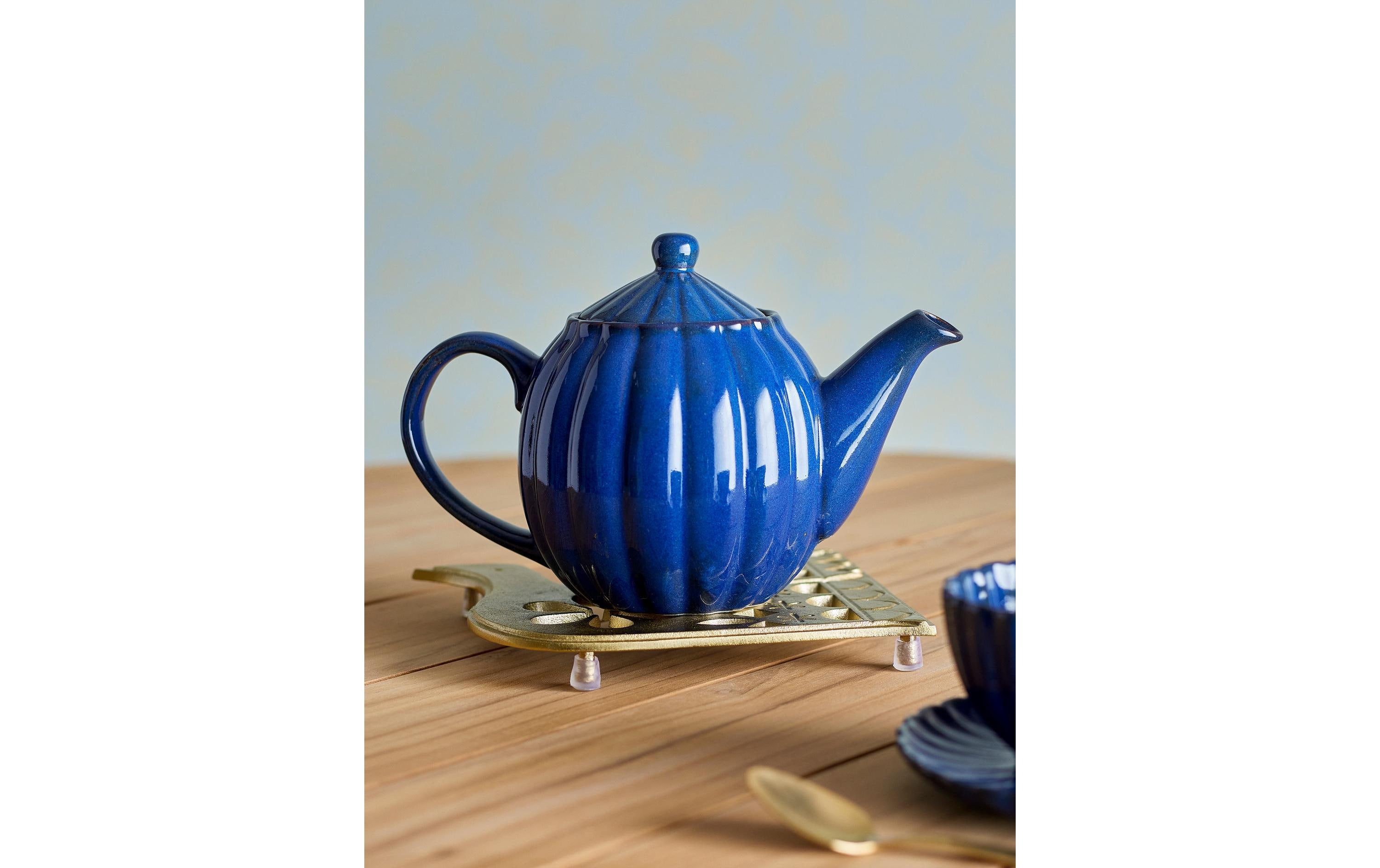 Bloomingville Teekanne Latina, 1 l, Steingut, Blau