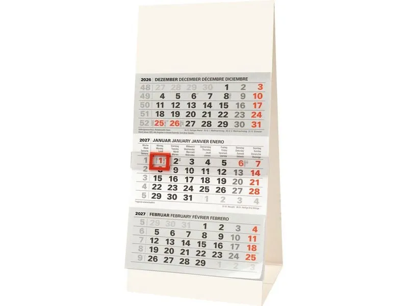 Biella Desktop Peak 3 Monate pro Blatt Papier weiss matt