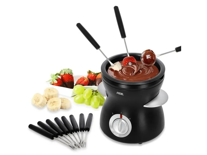ADE Schokoladenfondue-Set KG2352 10 Teile, Schwarz ADE Schokoladenfondue-Set KG2352 10 Teile, Schwarz