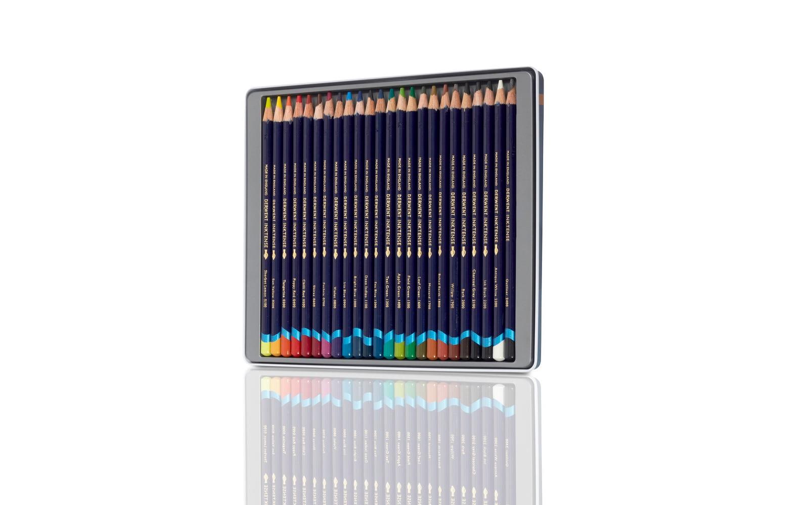 Derwent Inktense Permanent, wasserlösliche Aquarellstifte, 24-teilig