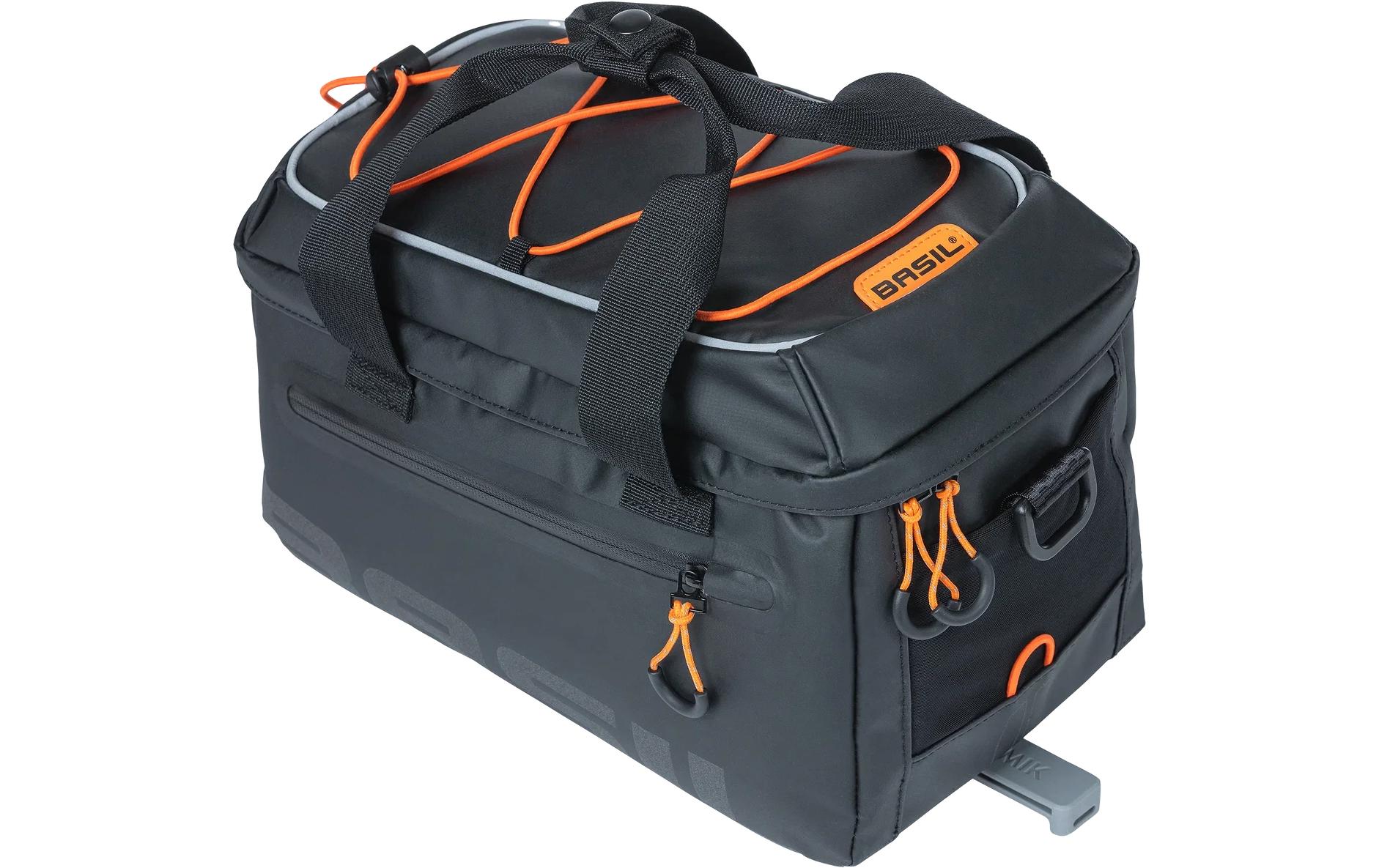 BASIL Gepäckträgertasche Miles Tarpaulin MIK 7 l, Schwarz/Orange