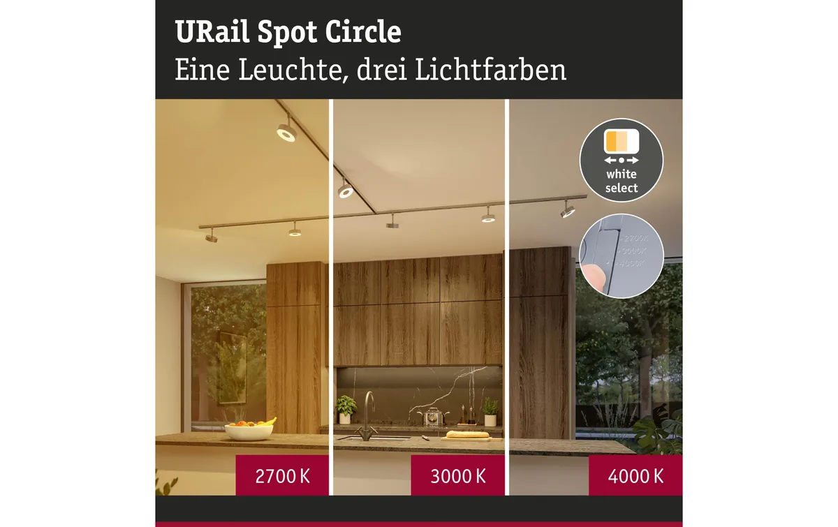 Paulmann URail Schienenspot Circle 3-Step-Dim 230 V Chrom