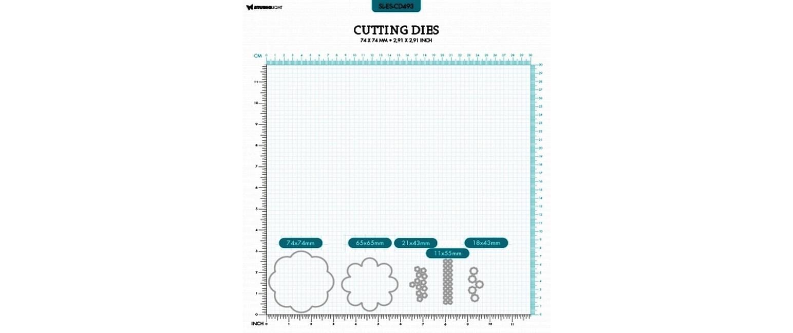 Studio Light Stanzschablone Blumenform Essentials 75 x 74 x 1 mm, 5 Stück