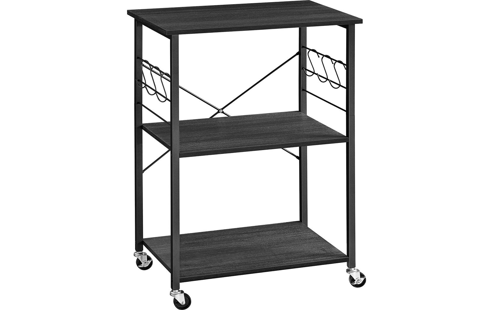 VASAGLE Küchenregal mit 3 Ablagen Schwarz