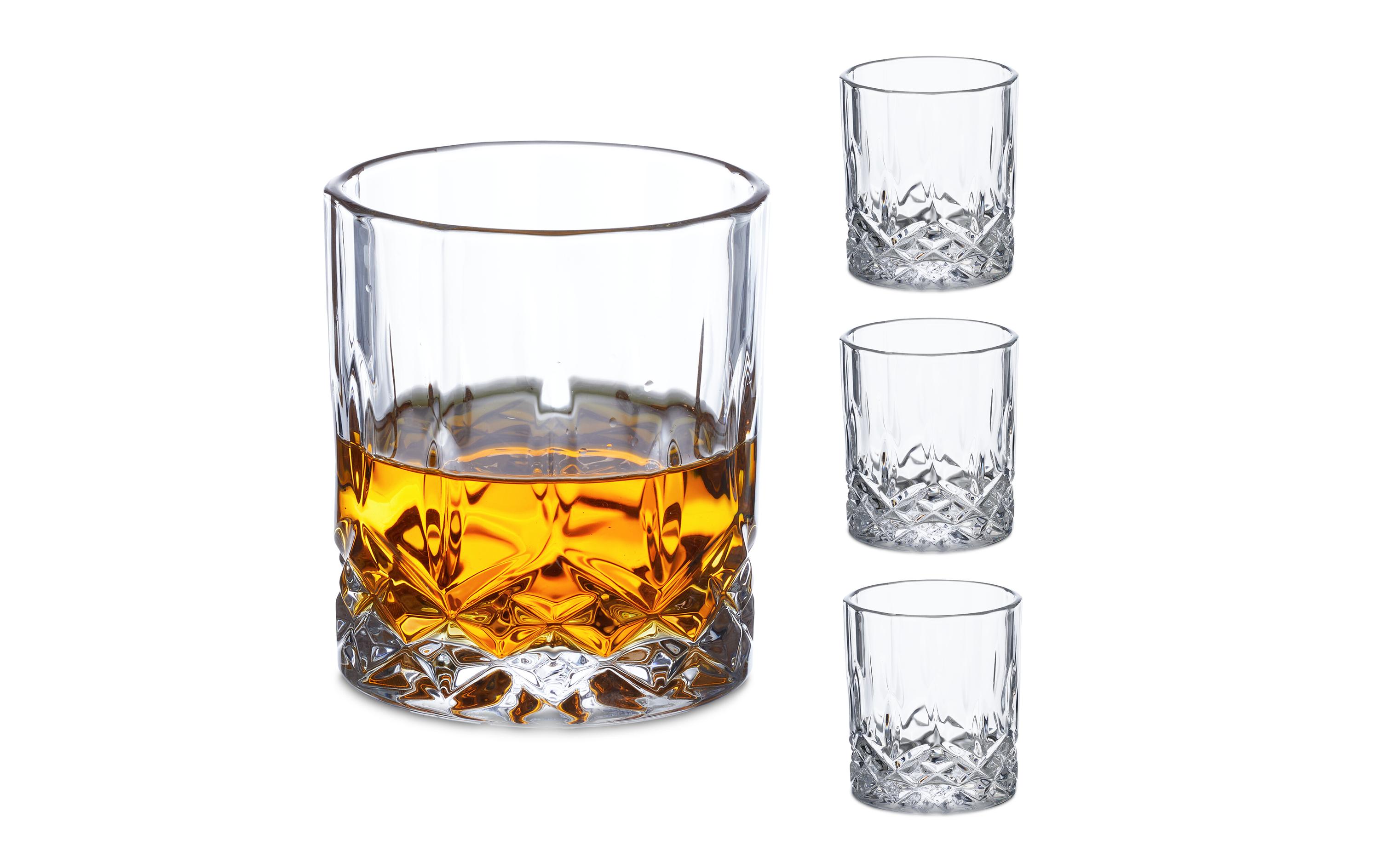 relaxdays Whiskyglas Set 4 Stück, 300 ml