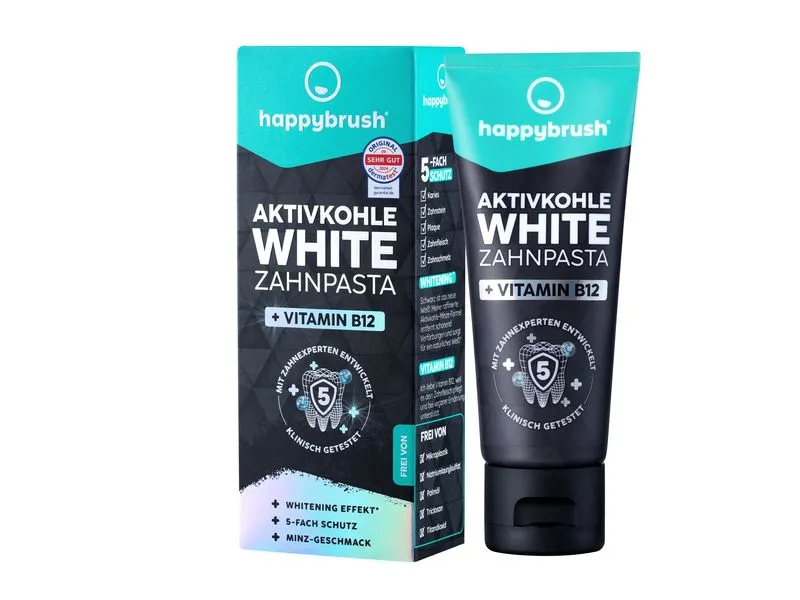 happybrush Zahnpasta Aktivkohle White 75 ml happybrush Zahnpasta Aktivkohle White 75 ml