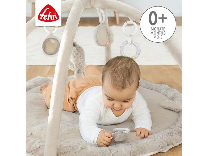 fehn 3-D-Activity-Decke Faultier, Grau/Beige