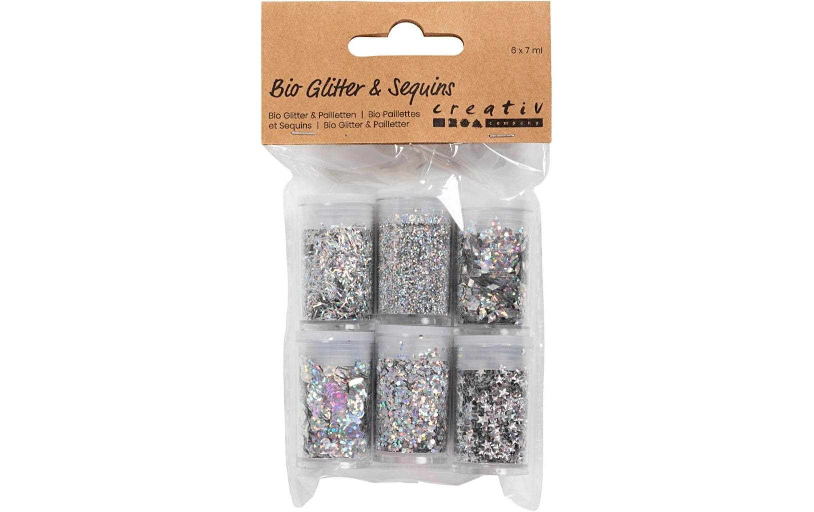 Creativ Company Glitzerset Silber, 6 x 5 g