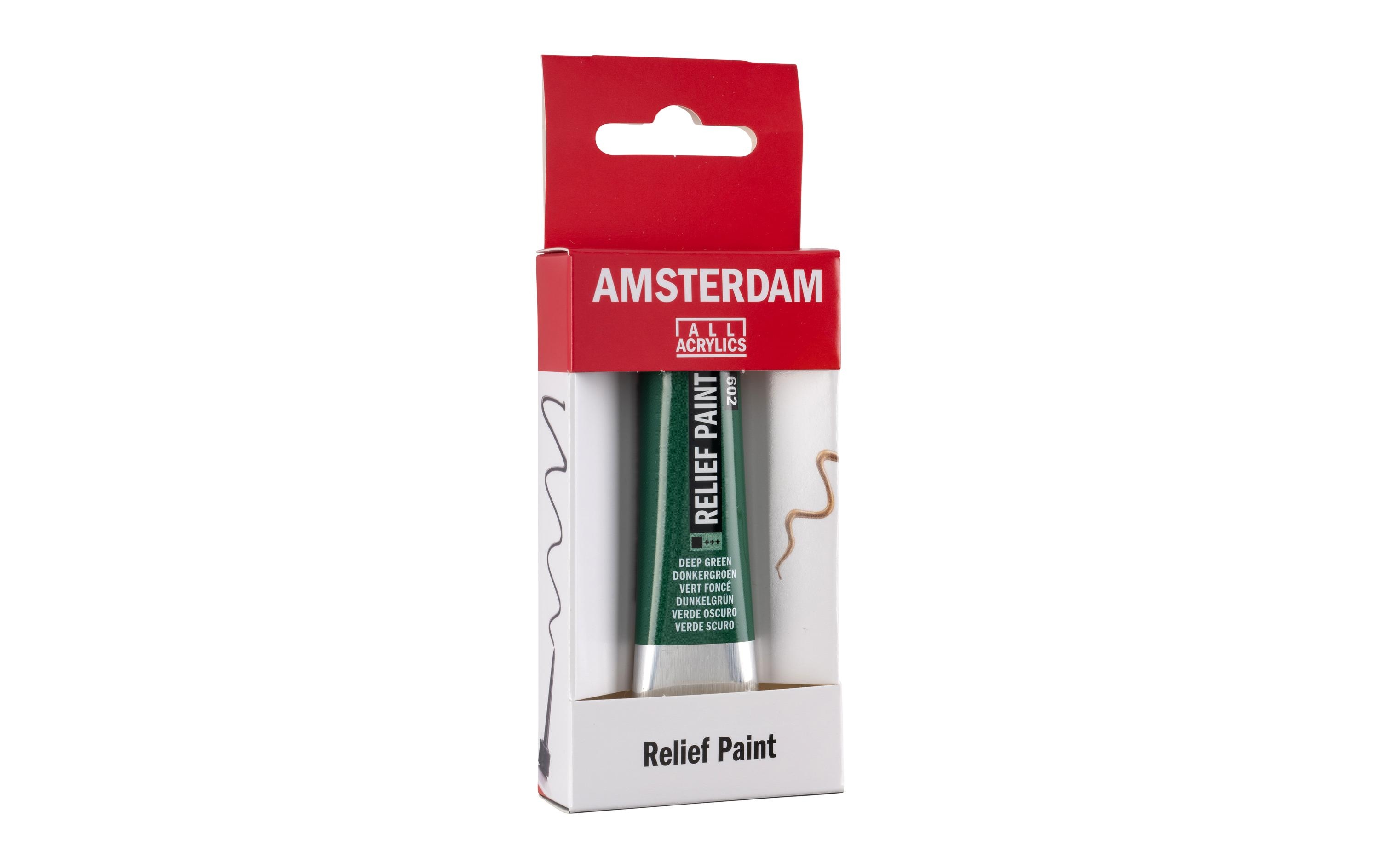 Amsterdam Acrylfarbe Reliefpaint 602 Tiefgrün deckend, 20 ml