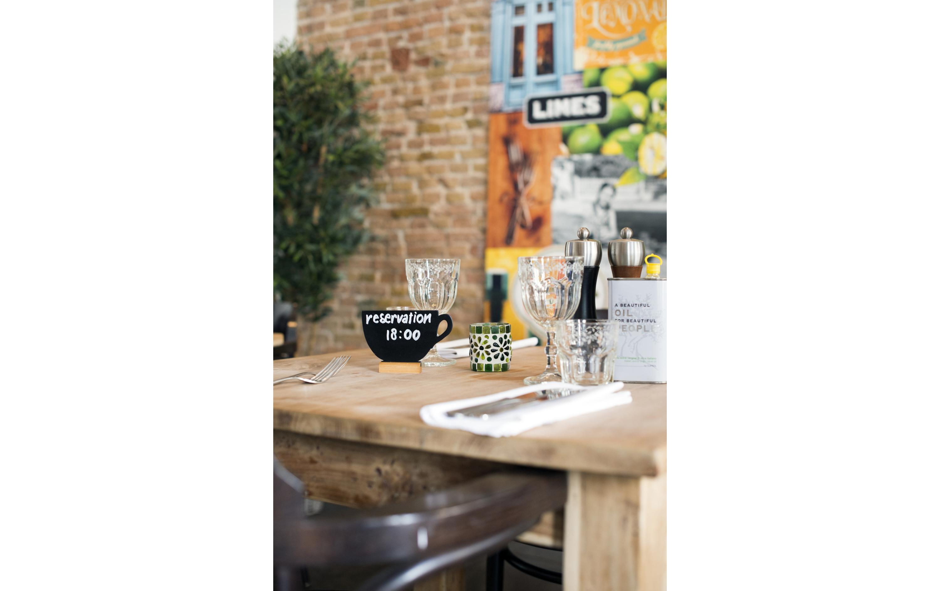 Securit Tischkreidetafel Silhouette Cup Hellbraun/Schwarz