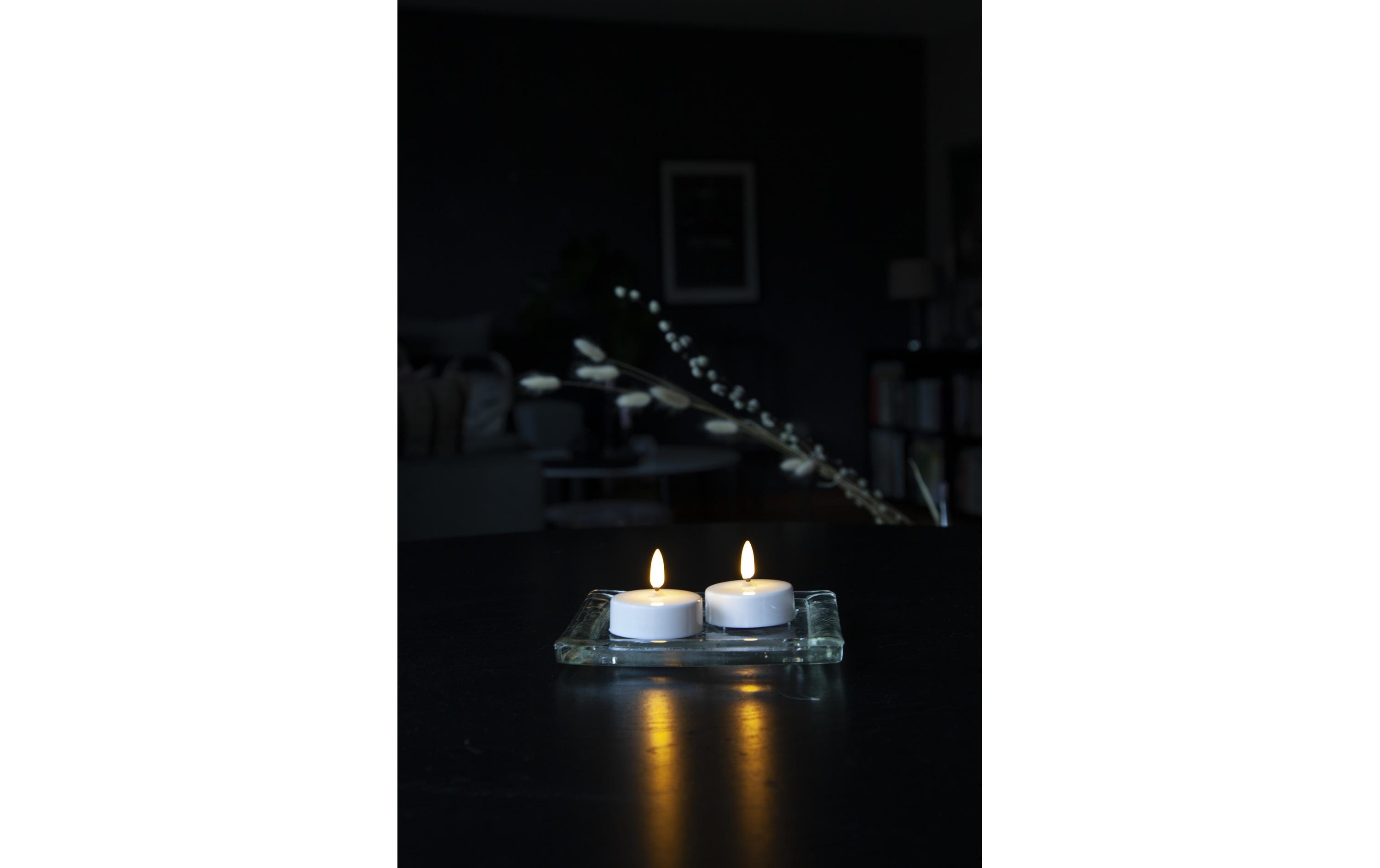 Star Trading LED Teelichter Set Flamme Ø 5.8 x 5.5 cm, Weiss, 2 Stk