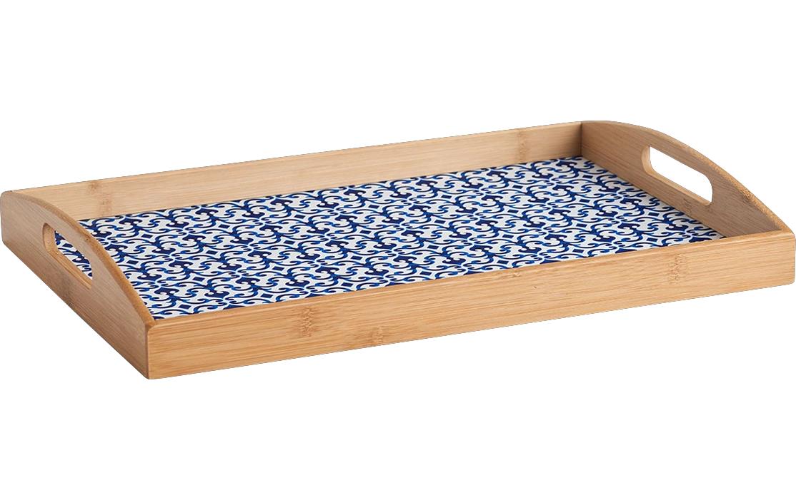 Zeller Present Serviertablett Marokko 44 x 30 x 5.5 cm, Bambus / MDF