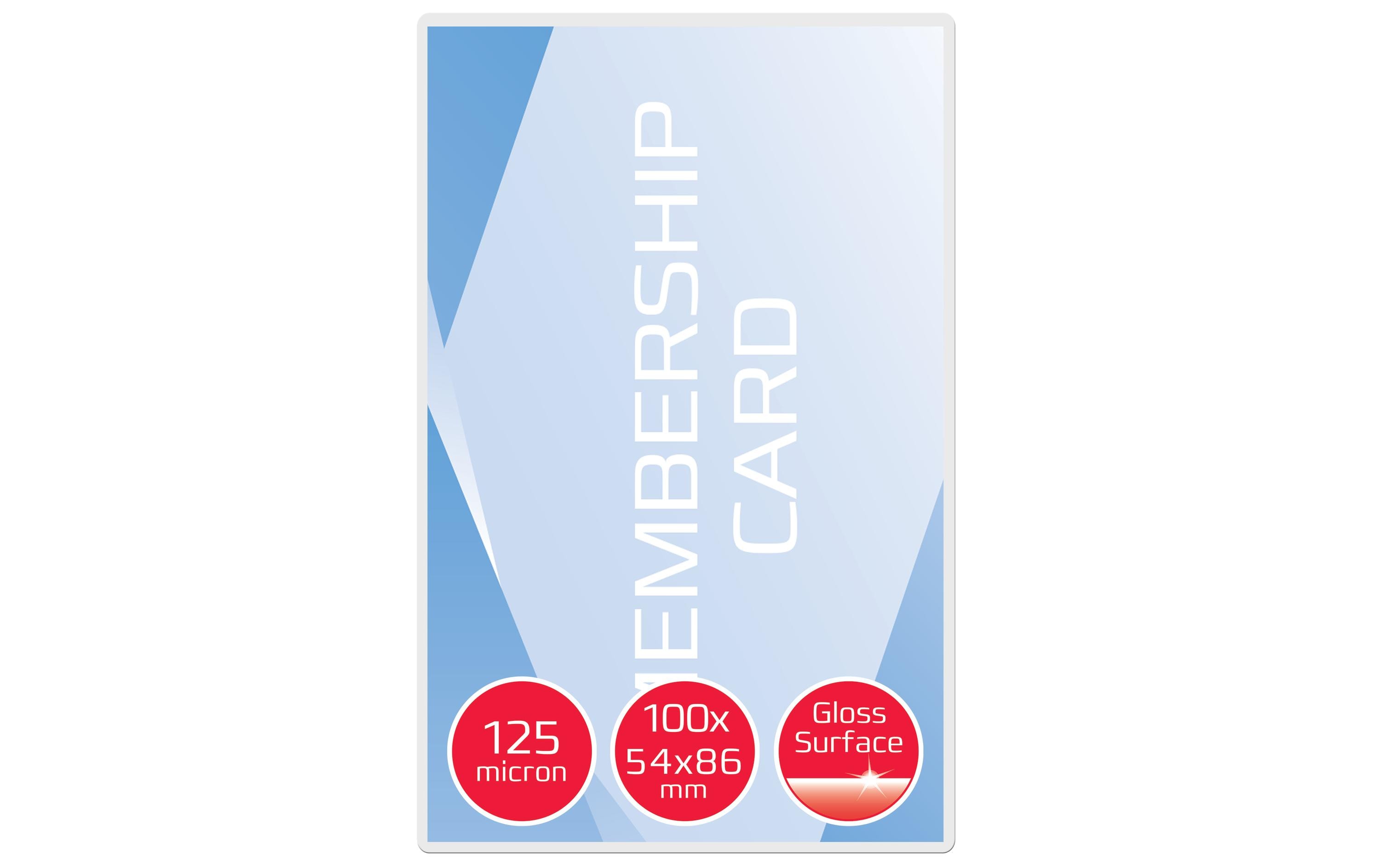 GBC Laminierfolie 86 x 54 mm, 125 µm, 100 Stück, Glänzend GBC Laminierfolie 86 x 54 mm, 125 µm, 100 Stück, Glänzend