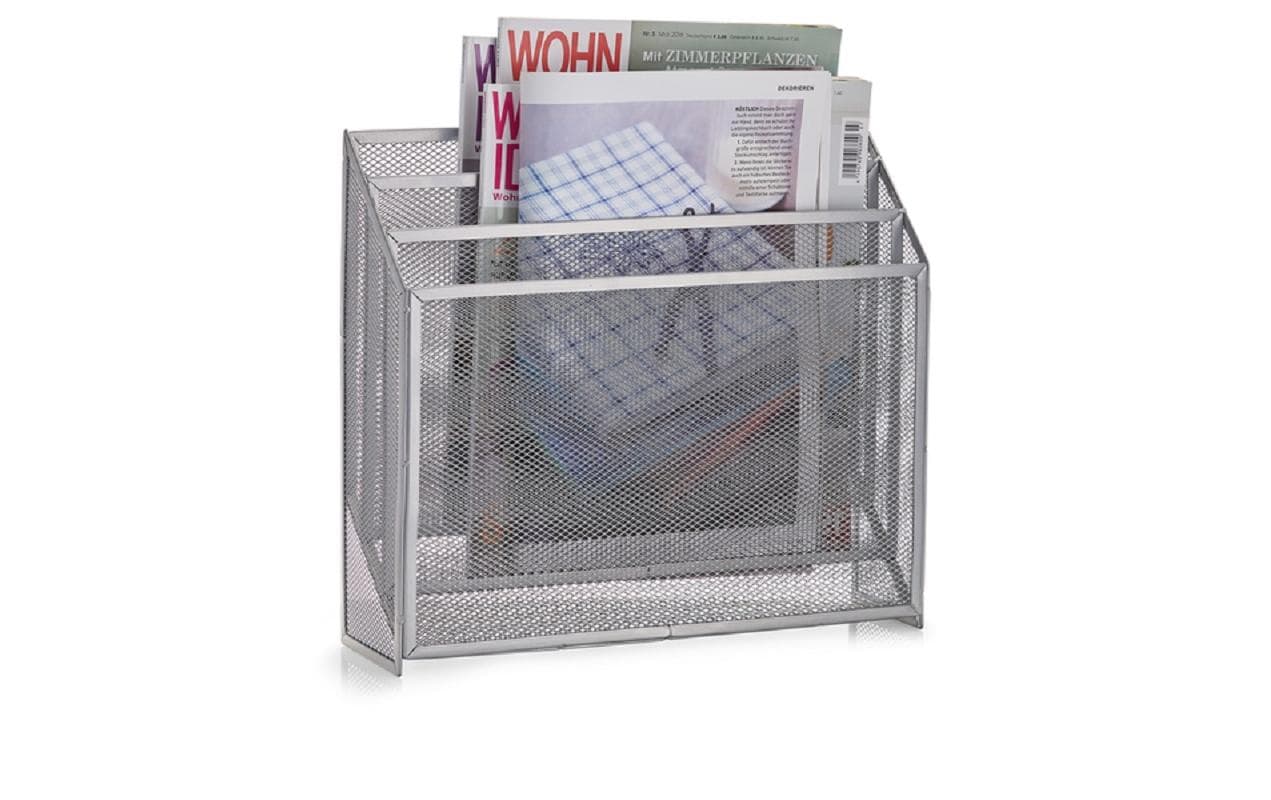 Zeller Present Zeitungsständer News Rack 32 x 9 x 29.5 cm, Silber