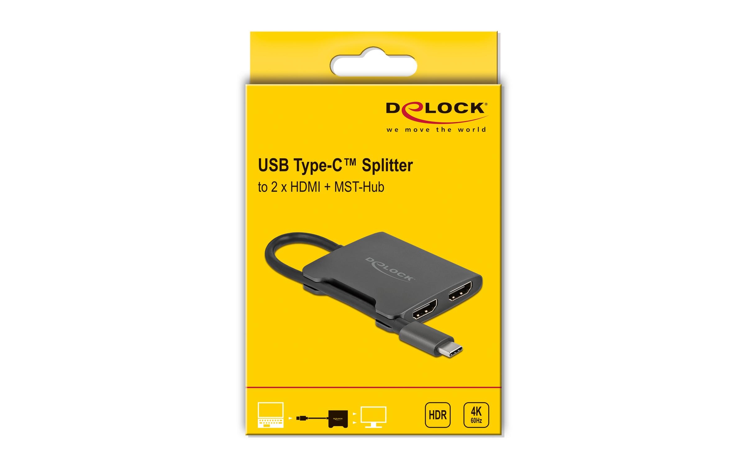Delock Adapter 4K 60Hz, schwarz USB Type-C - HDMI