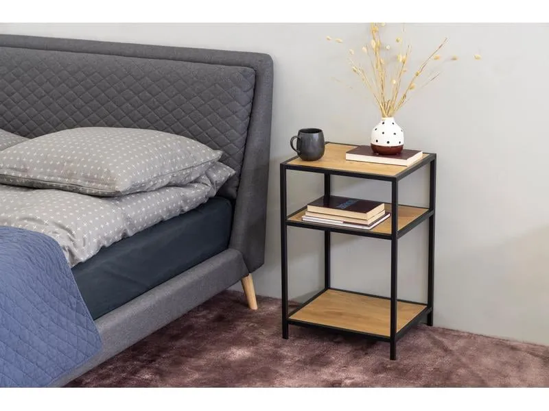 AC Design Nachttisch Seaford 42 x 35 x 63 cm, Nature/Schwarz