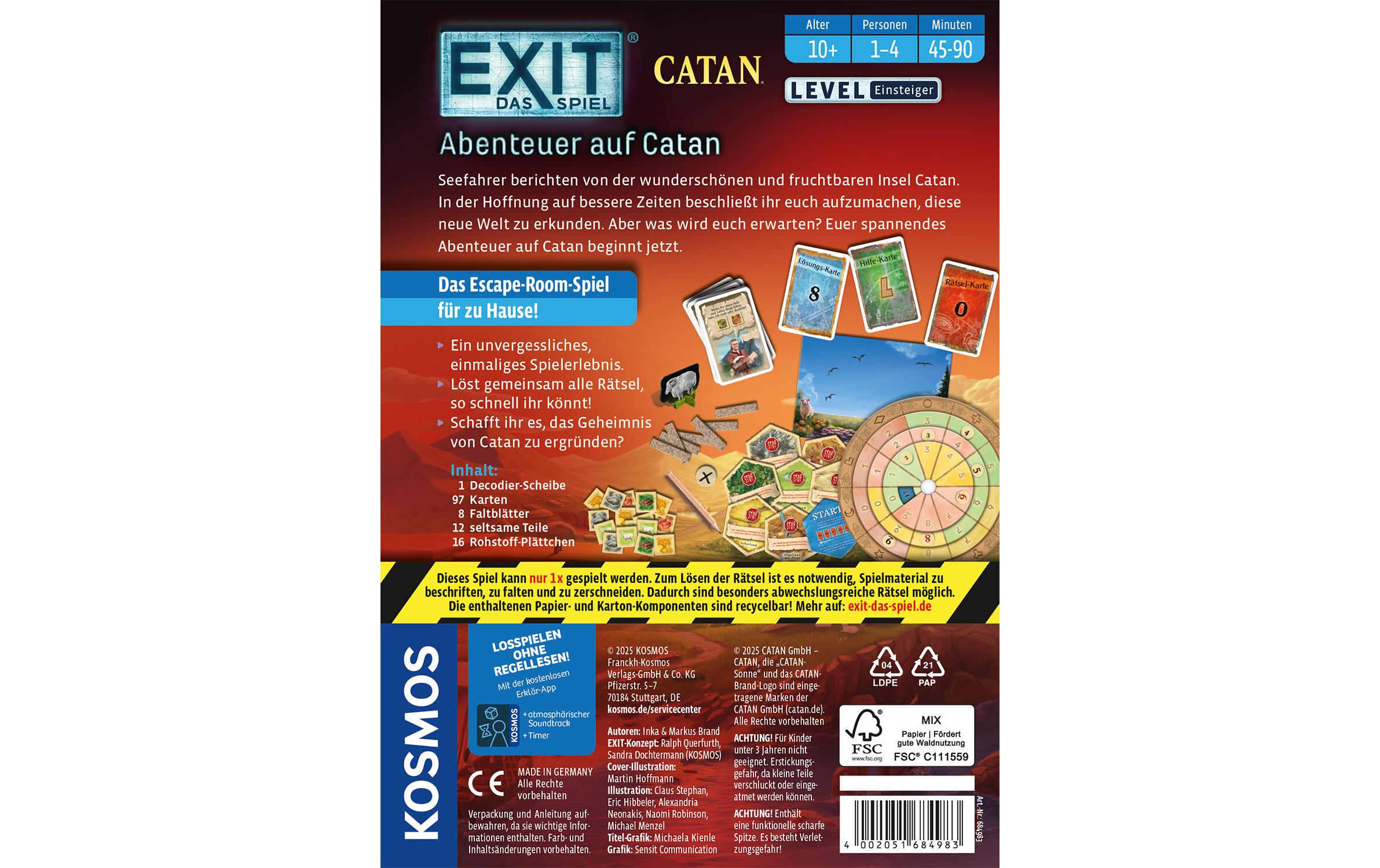 Kosmos Kennerspiel EXIT Abenteuer auf Catan (E) Kosmos Kennerspiel EXIT Abenteuer auf Catan (E)