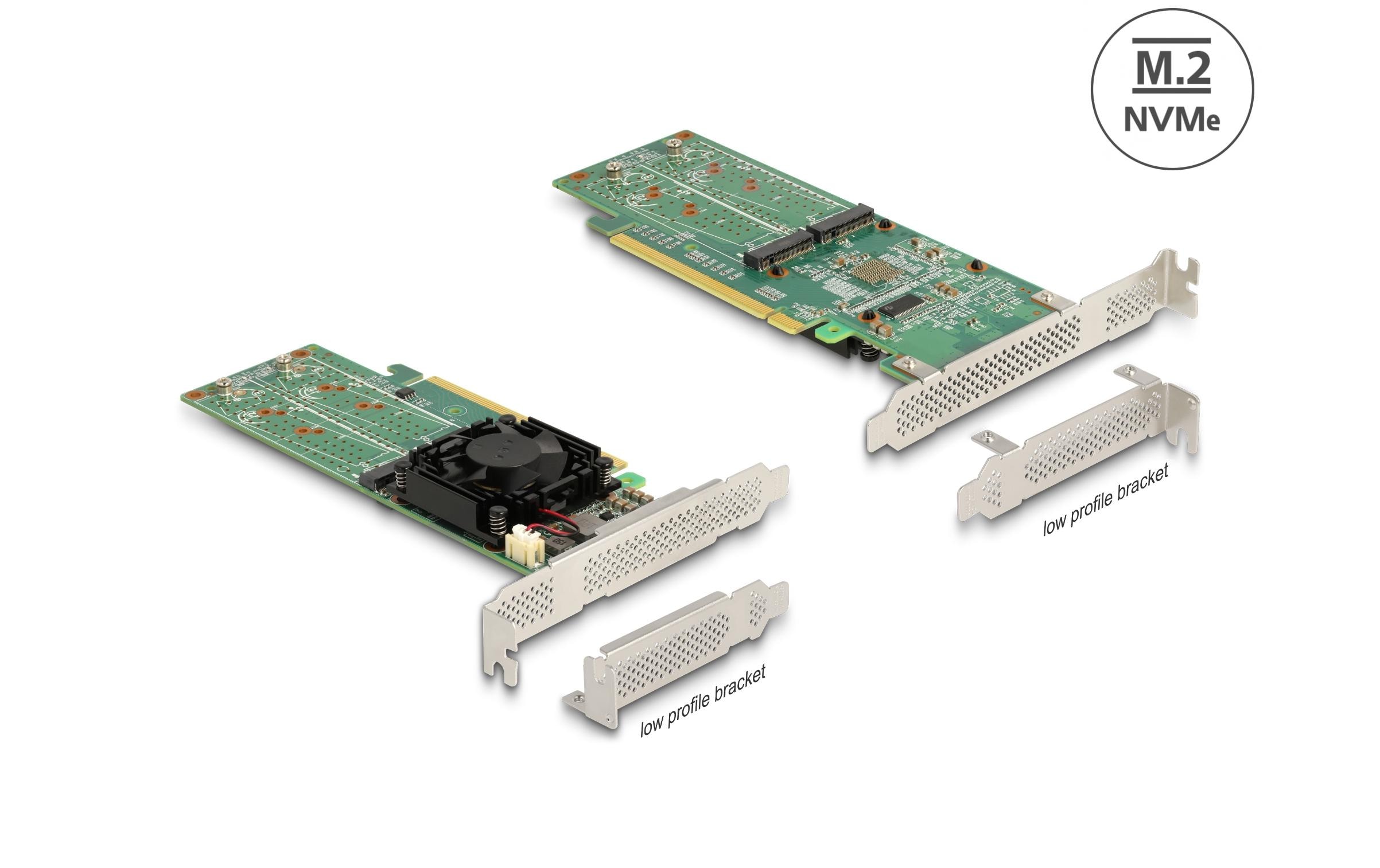 Delock Host Bus Adapter PCI Express x16 - 4x NVMe M.2 Key M
