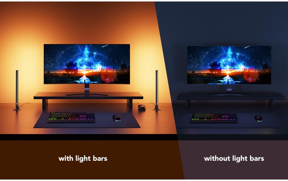 Govee Gaming Lichtbalken mit Smart Controller, RGBIC, Wi-Fi + BT