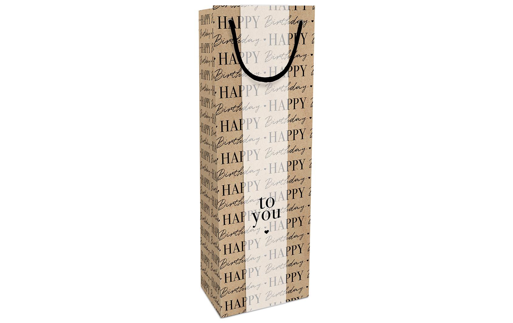 Braun + Company Flaschentasche Birthday 12 x 36 x 10 cm, Braun