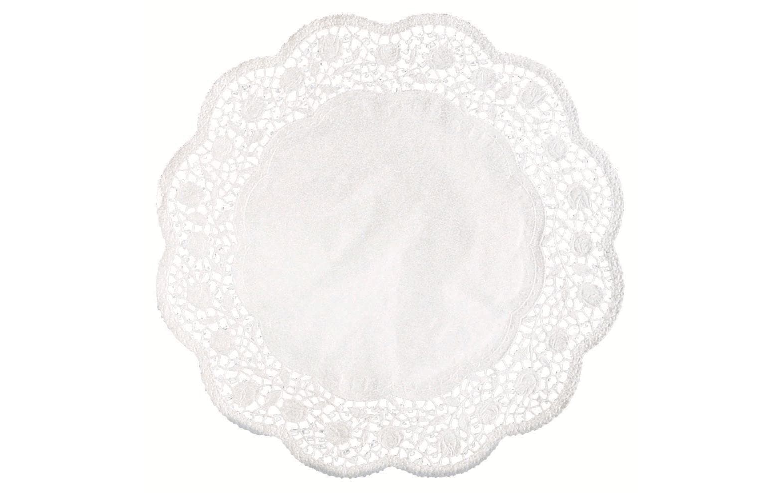 Demmler Tortenspitzen Rose 6 Stück, Weiss, 30 cm