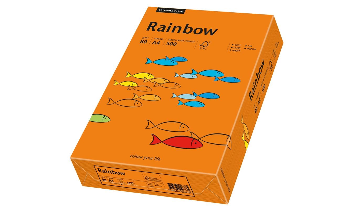 Rainbow Kopierpapier Rainbow 80 g/m² A4, Intensiv orange