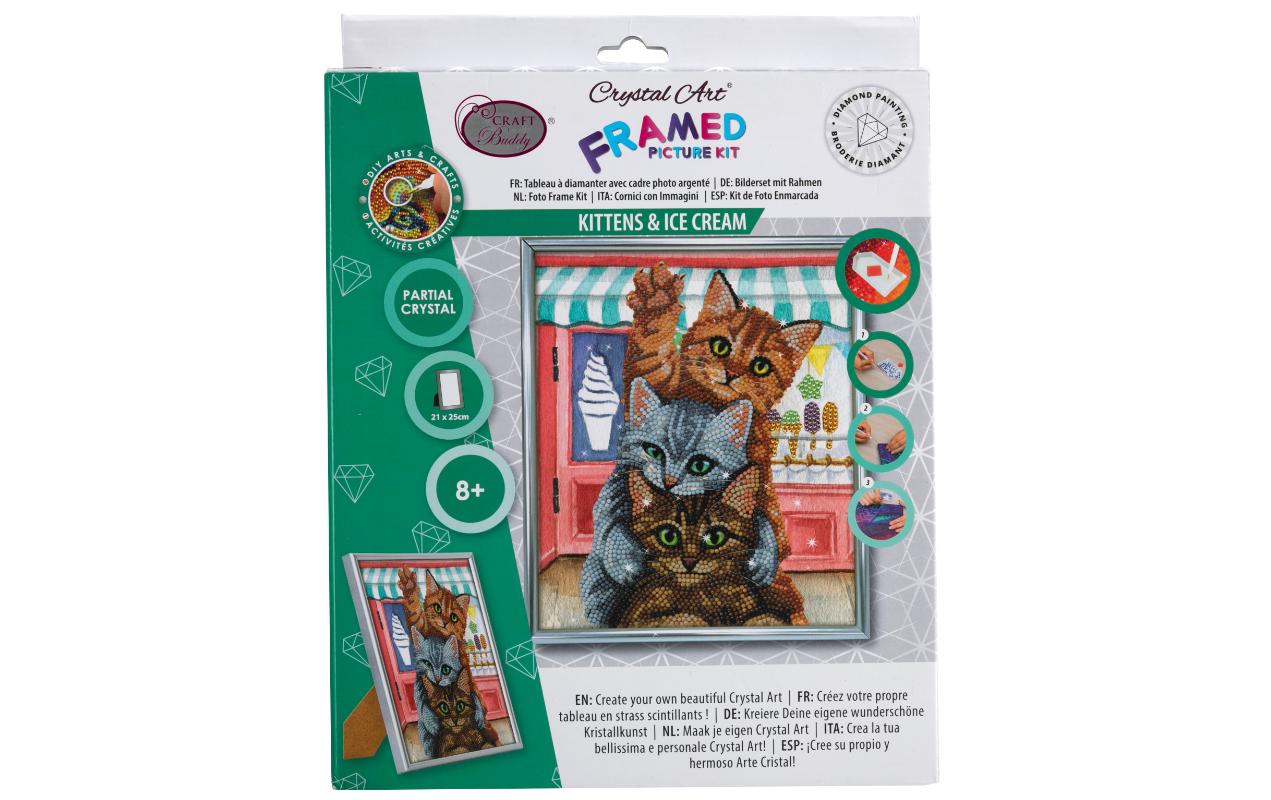 CRAFT Buddy Bastelset Crystal Art Kätzchen 21 x 25 cm