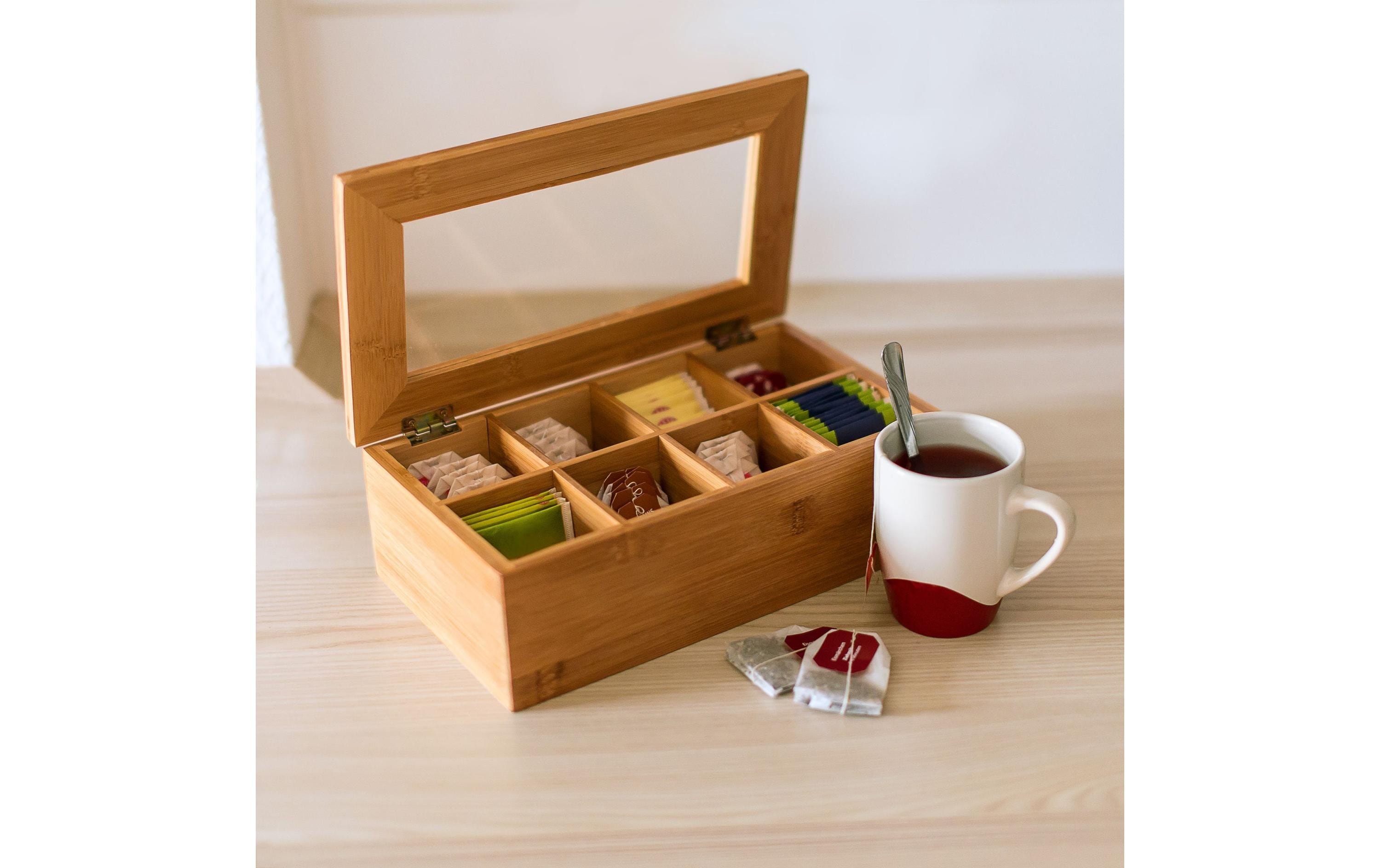 relaxdays Teebeutel-Box Braun