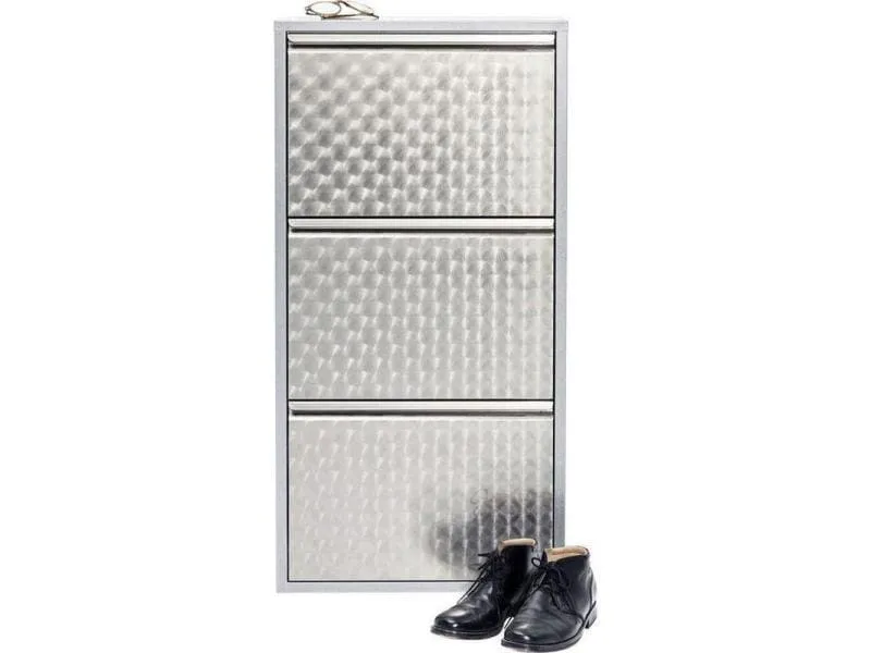 Kare Schuhschrank Caruso 100 x 50 cm, Silber