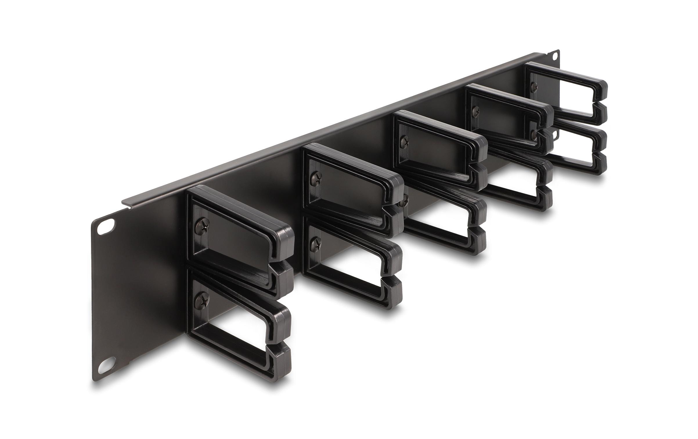 Delock Kabelführungspanel 10 Kunststoffbügel 2 HE , Schwarz Delock Kabelführungspanel 10 Kunststoffbügel 2 HE , Schwarz