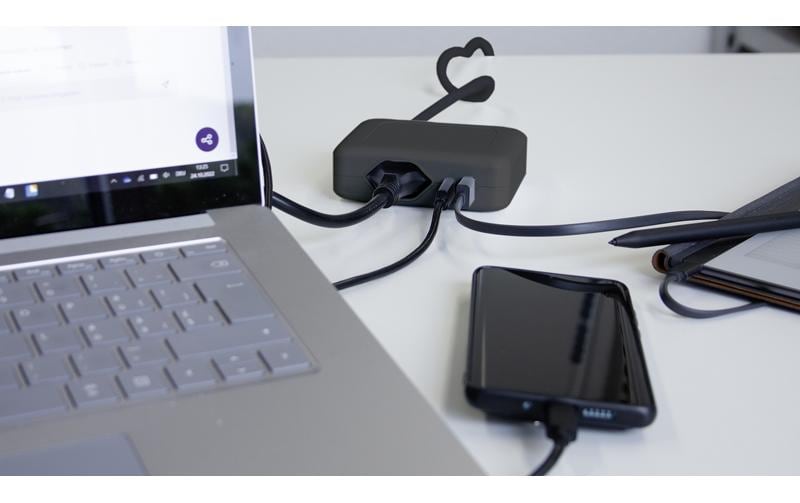 STEFFEN Ladestation IQ 1 x T13 + 1 x USB-A/C, Schwarz